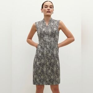 M.M La Fleur Black And White Crackle Aditi Knee Length Dress